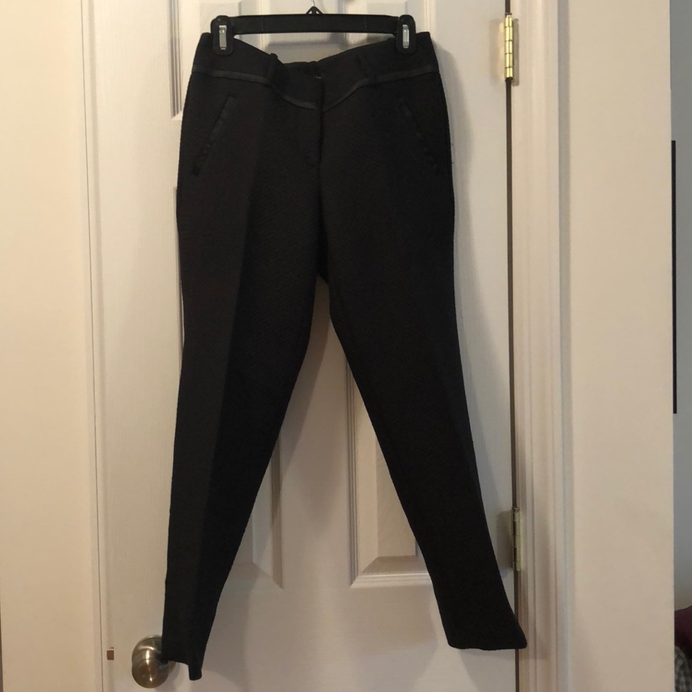 LOFT black cropped tuxedo trousers